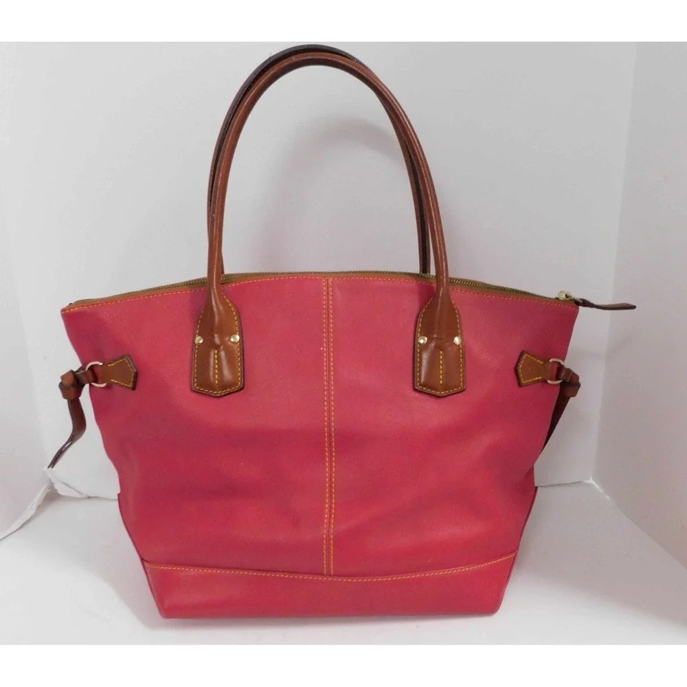 Dooney & Bourke Pink Brown‎ Leather Purse Shoulder Satchel